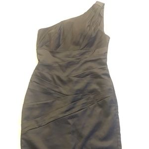 David's Bridal Black Satin Dress